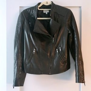 Vakko leather biker jacket
